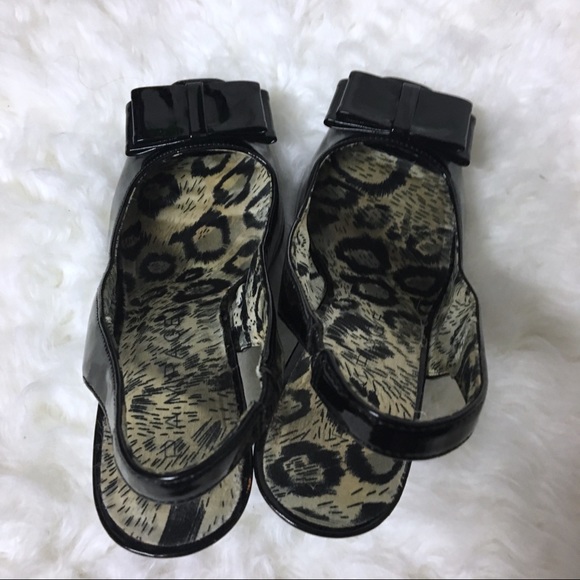 VINTAGE Rampage Black Patent Open Toe Size 6 - Picture 5 of 5